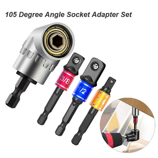 Right Angle Drill Attachment with Socket Adapters